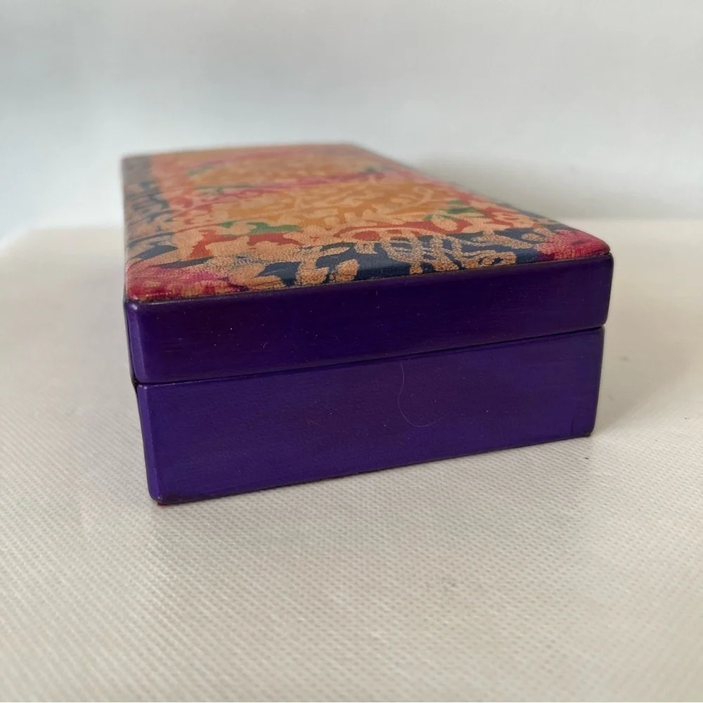 Vintage Purple Orange Decorative Jewelry Box